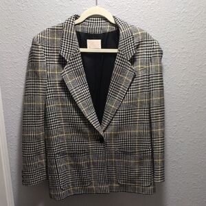 Pendleton Houndstooth Blazer with Yellow Highlights